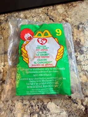 McDonald's Happy Meal Ty Beanie Claude crab 1999